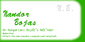 nandor bojas business card